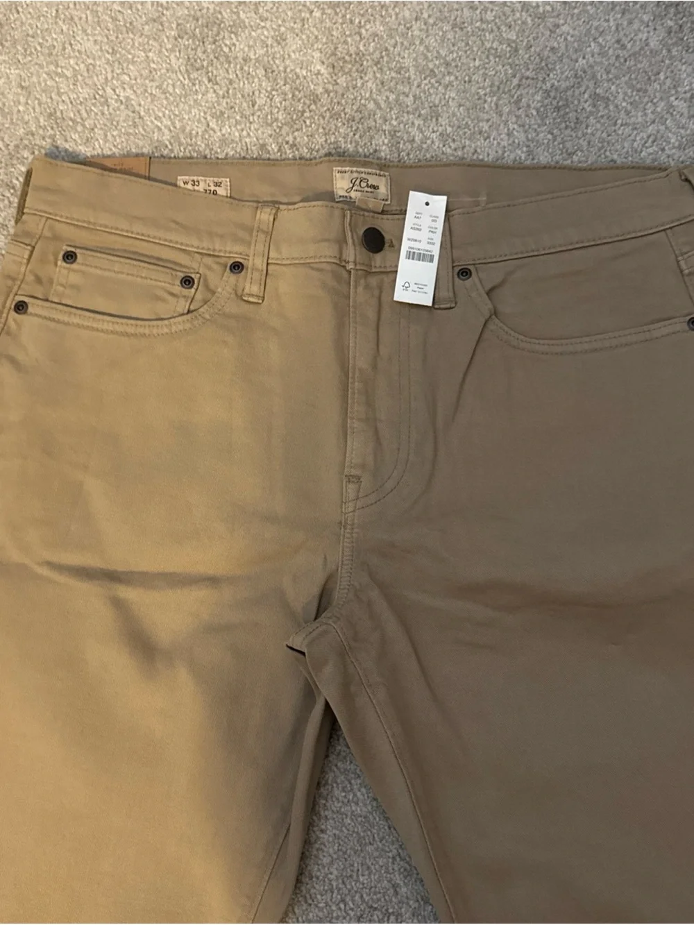 J. Crew Men’s Straight Jeans in Khaki/Tan